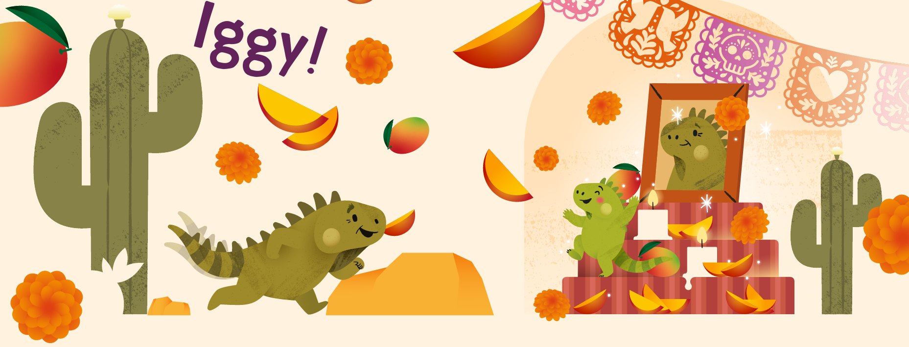 Iggy the iguana follows the scent of mangoes home